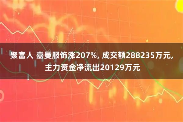 聚富人 嘉曼服饰涨207%, 成交额288235万元, 主力资金净流出20129万元