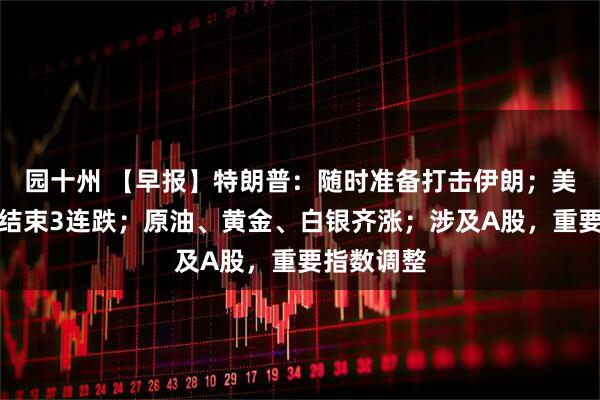 园十州 【早报】特朗普：随时准备打击伊朗；美股收涨，结束3连跌；原油、黄金、白银齐涨；涉及A股，重要指数调整